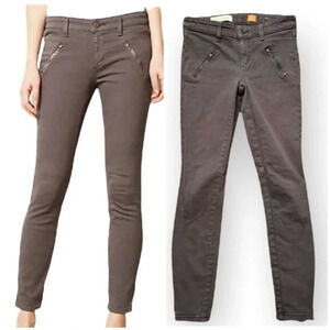 Pilcro and the Letterpress Jeans Anthropologie Serif Moto Zipper Size 26